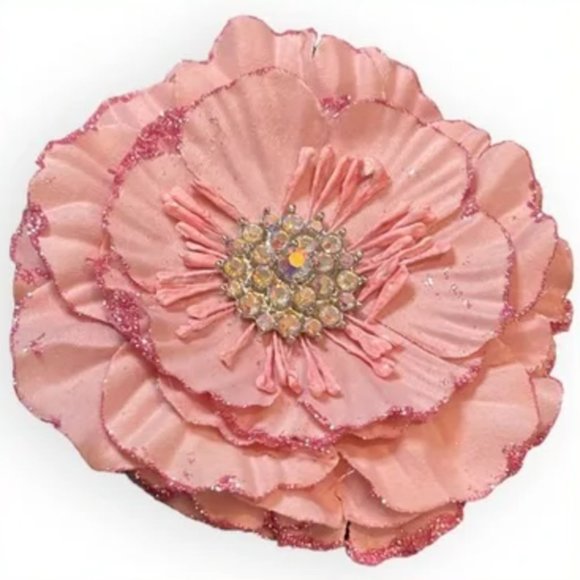 Tieks Flower Pale Pink Box Topper with Faux Rhinestones in Center TT-A-524 - Picture 2 of 3